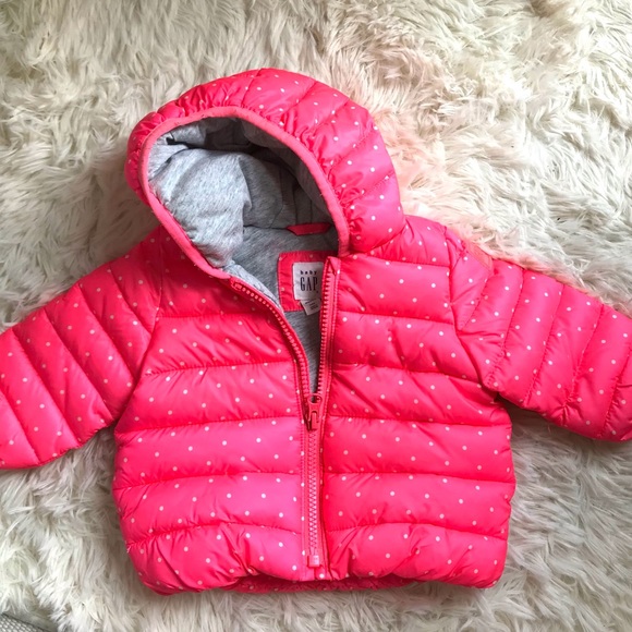 Baby Gap Pink And White Puffer Jacket 